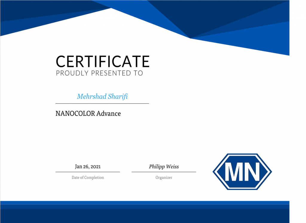 MACHEREY-NAGEL Nano Color Certificates